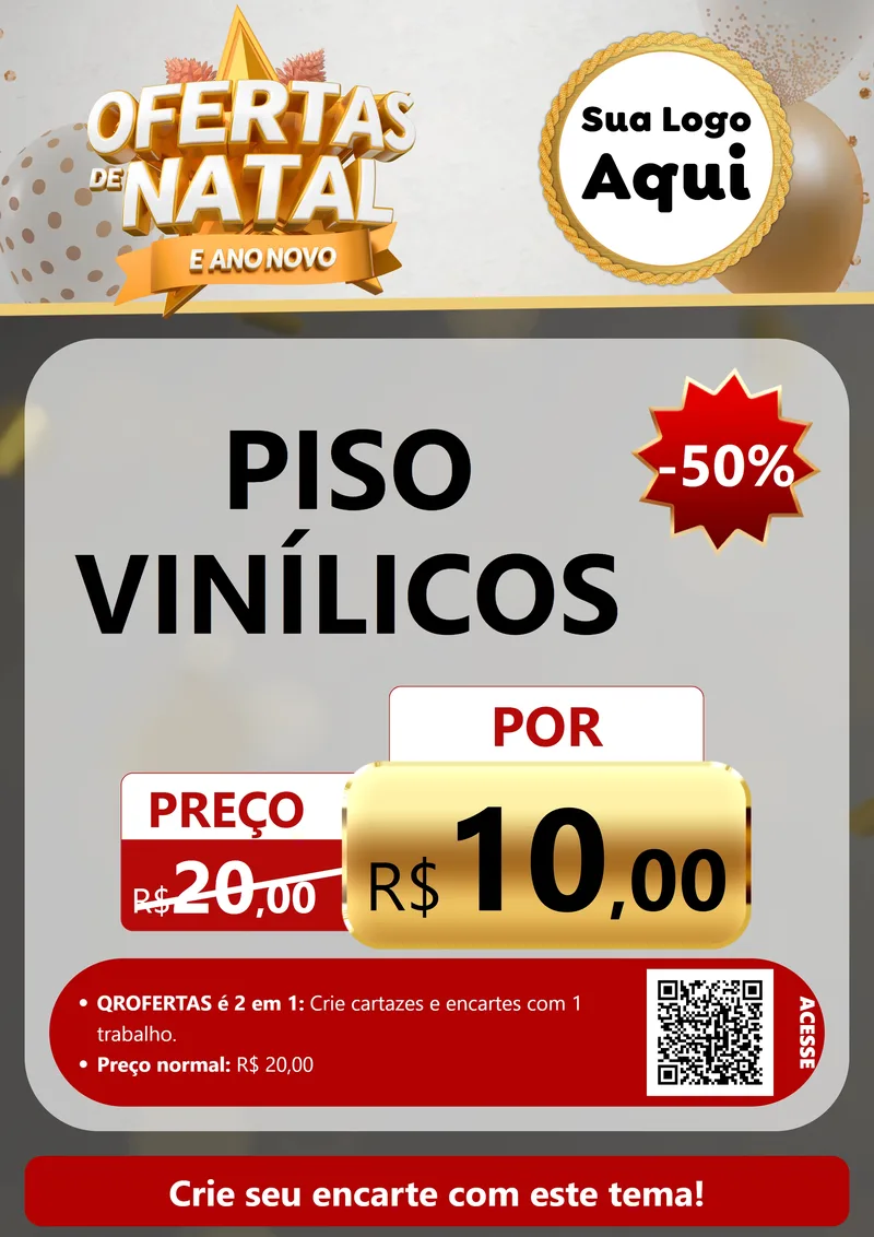 Modelo de Cartaz para Cartaz A4 Vertical com o tema Ofertas De Natal E Ano Novo para Material para Construção