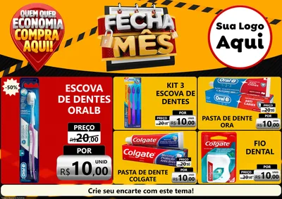 Modelo de Encarte para Encarte A4 Horizontal com o tema Fecha Mês para Higiene Pessoal
