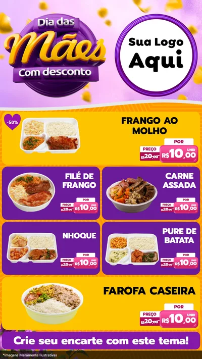 Modelo de TV para TV Vertical com o tema Dia das Mães com Desconto para Restaurante