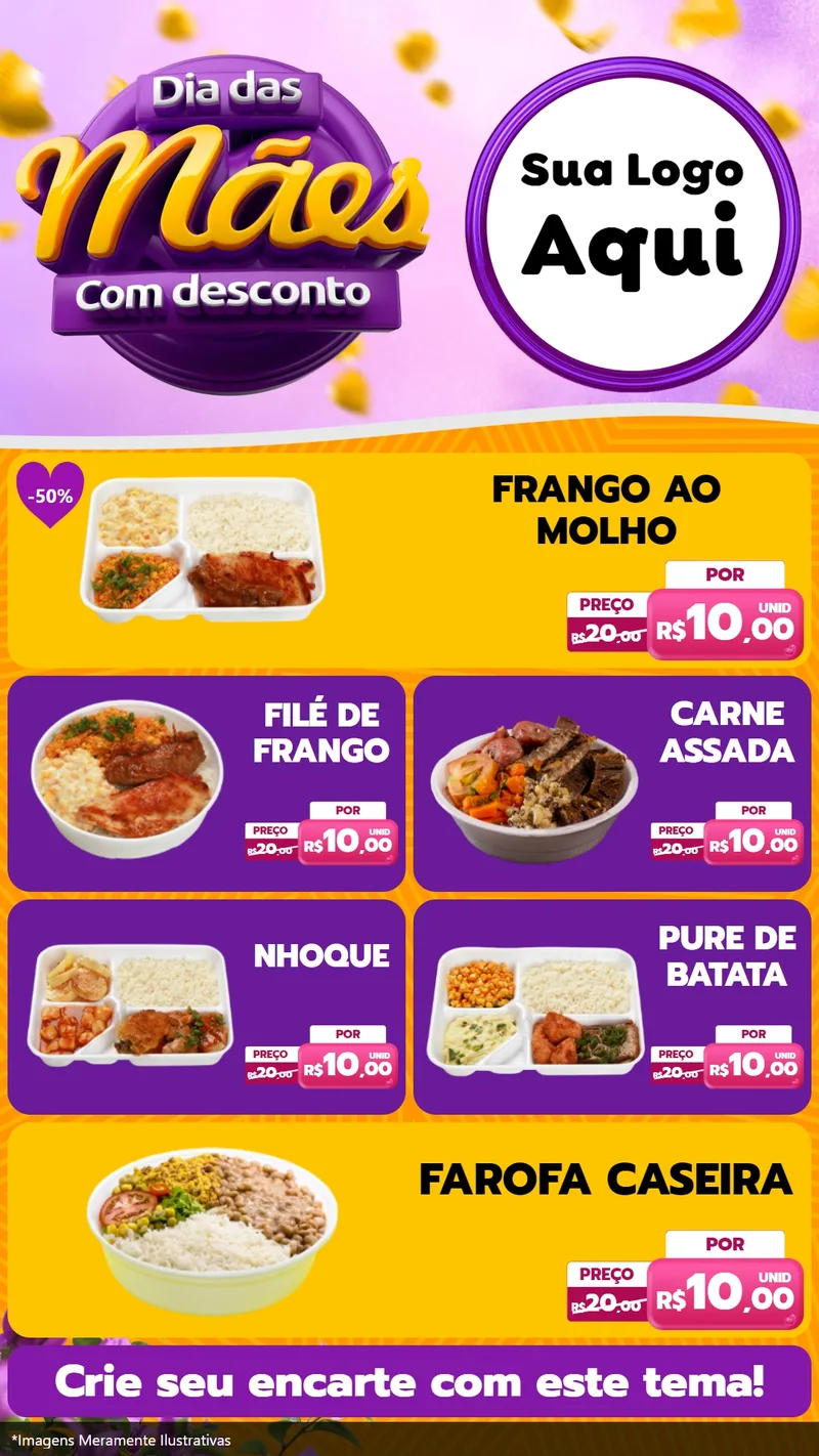 Modelo de TV para TV Vertical com o tema Dia das Mães com Desconto para Restaurante