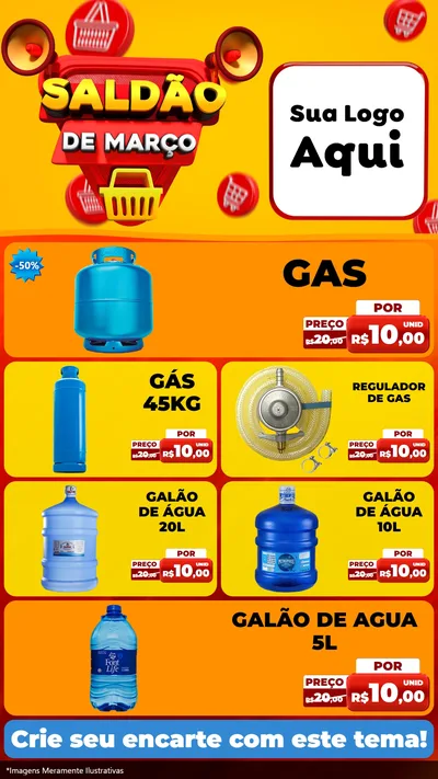 Modelo de TV para TV Vertical com o tema Saldão de Março para Água e gás