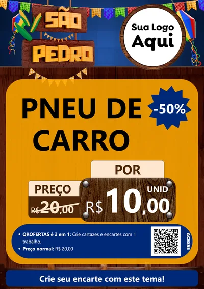 Modelo de Cartaz para Cartaz A4 Vertical com o tema São Pedro para Auto peças