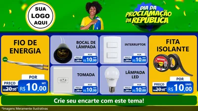 Modelo de TV para TV Horizontal com o tema Dia Da Proclamação Da República para Materiais Elétricos
