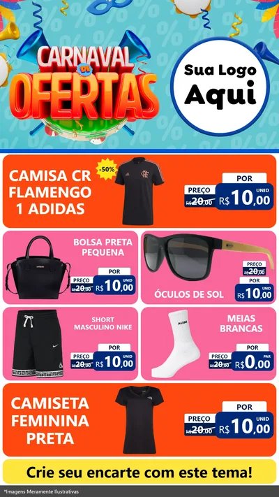 Modelo de TV para TV Vertical com o tema Carnaval de Ofertas para Roupas e acessórios