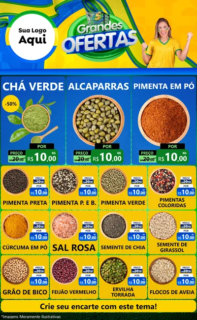Modelo de Encarte para Encarte Grande com o tema Grandes Ofertas para Produtos Naturais