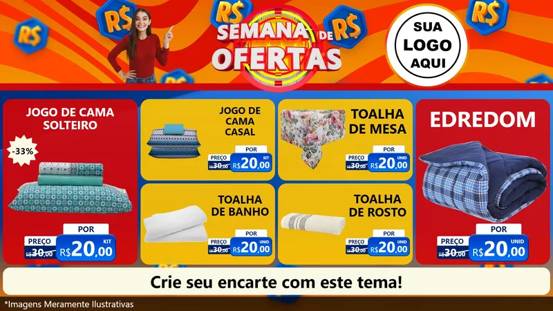 Modelo de TV para TV Horizontal com o tema Semana de Ofertas para Cama, Mesa e Banho