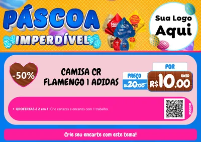 Modelo de Cartaz para Cartaz A4 Horizontal com o tema Páscoa Imperdível para Roupas e acessórios