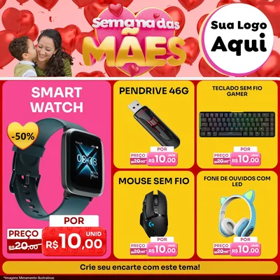 Modelo de Rede Social para Feed Facebook com o tema Semana Das Mães para Informática