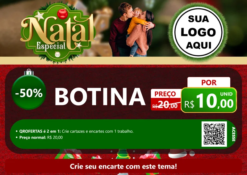 Modelo de Cartaz para Cartaz A4 Horizontal com o tema Natal Especial para Agropecuária