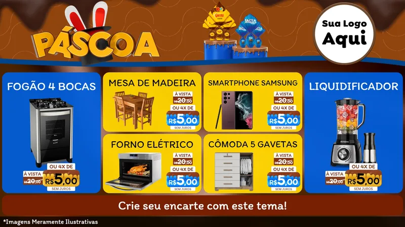 Modelo de TV para TV Horizontal com o tema Páscoa para Móveis e Eletro