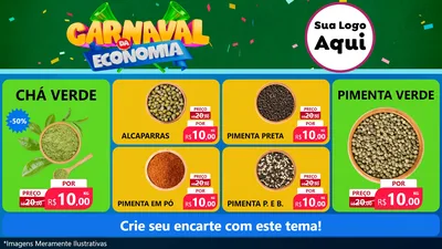 Modelo de TV para TV Horizontal com o tema Carnaval da Economia para Produtos Naturais