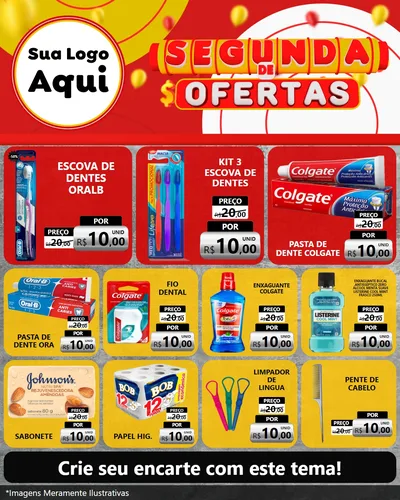 Modelo de Rede Social para Feed Instagram com o tema Segunda de Ofertas para Higiene Pessoal