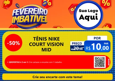 Modelo de Cartaz para Cartaz A4 Horizontal com o tema Fevereiro Imbatível para Calçados