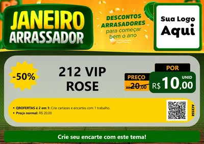 Modelo de Cartaz para Cartaz A4 Horizontal com o tema Janeiro Arrasador para Perfumes