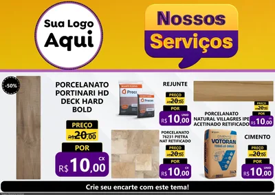 Modelo de Encarte para Encarte A4 Horizontal com o tema Nossos Serviços para Pisos e revestimentos