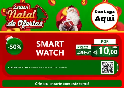 Modelo de Cartaz para Cartaz A4 Horizontal com o tema Super Natal de Ofertas para Informática