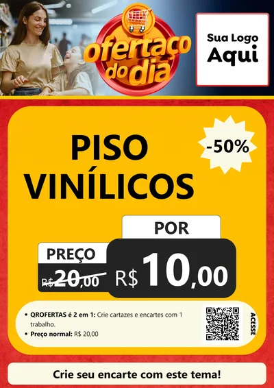 Modelo de Cartaz para Cartaz A4 Vertical com o tema Ofertaço Do Dia para Material para Construção