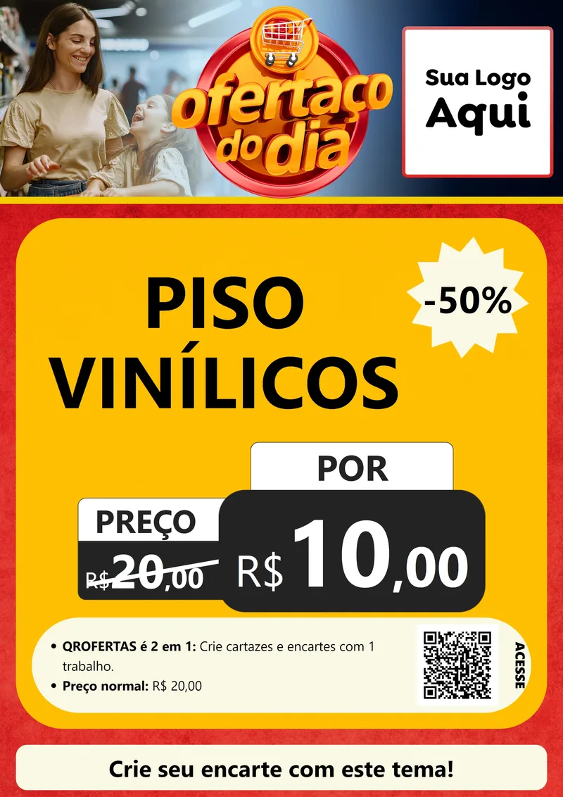Modelo de Cartaz para Cartaz A4 Vertical com o tema Ofertaço Do Dia para Material para Construção