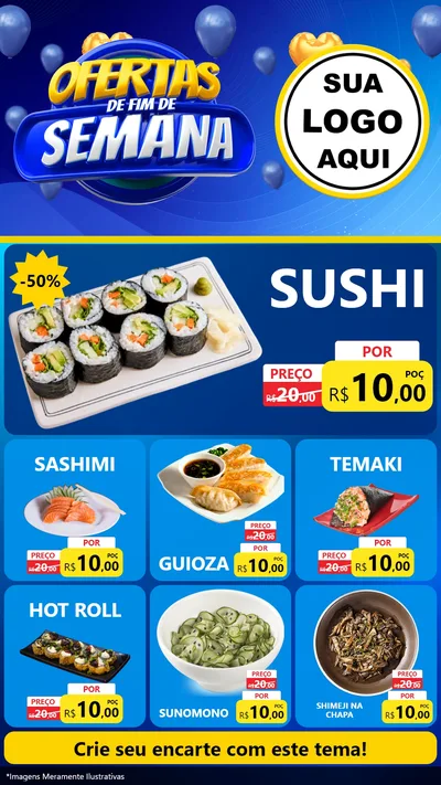 Modelo de Rede Social para Stories com o tema Ofertas de Fim de Semana para Comida japonesa