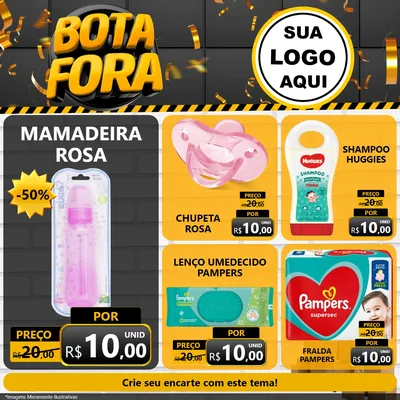 Modelo de Rede Social para Feed Facebook com o tema Bota Fora para Bebês