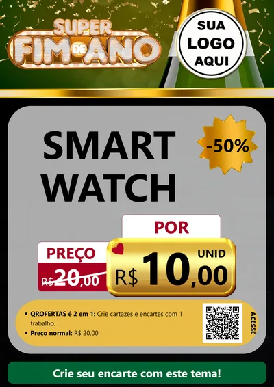 Modelo de Cartaz para Cartaz A4 Vertical com o tema Super Fim de Ano para Informática
