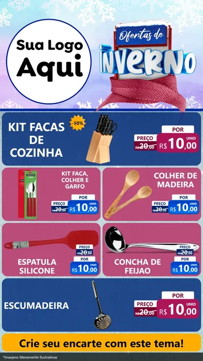 Modelo de TV para TV Vertical com o tema Ofertas de Inverno para Utilidades Domésticas