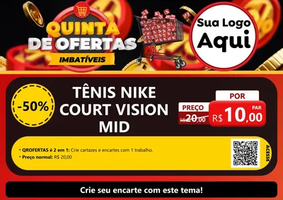 Modelo de Cartaz para Cartaz A4 Horizontal com o tema Quinta de Ofertas Imbatíveis para Calçados