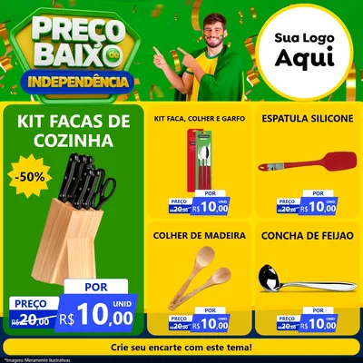 Modelo de Rede Social para Feed Facebook com o tema Preço Baixo de Independência para Utilidades Domésticas