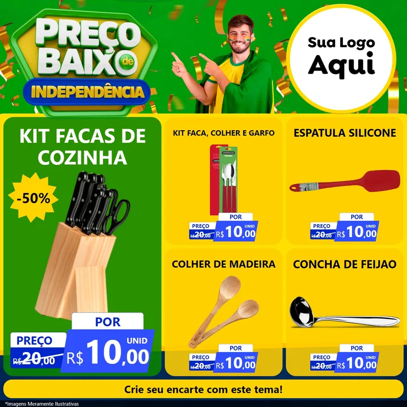 Modelo de Rede Social para Feed Facebook com o tema Preço Baixo de Independência para Utilidades Domésticas