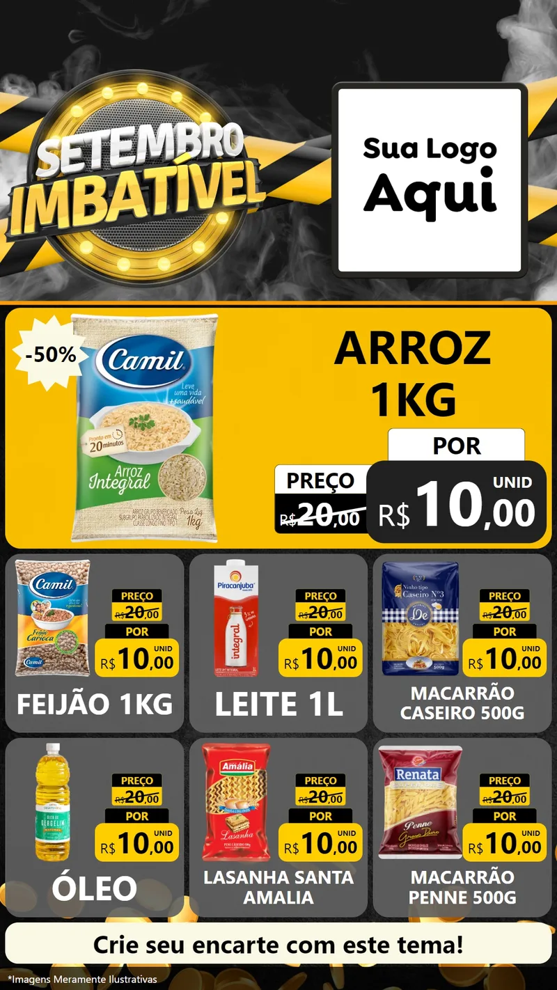 Modelo de Rede Social para Stories com o tema Setembro Imbatível para Supermercado