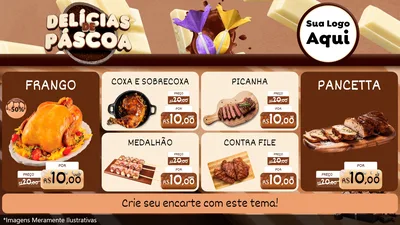 Modelo de TV para TV Horizontal com o tema Delícias de Páscoa para Assados