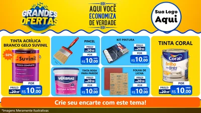 Modelo de TV para TV Horizontal com o tema Grandes Ofertas para Tintas e Ferramentas