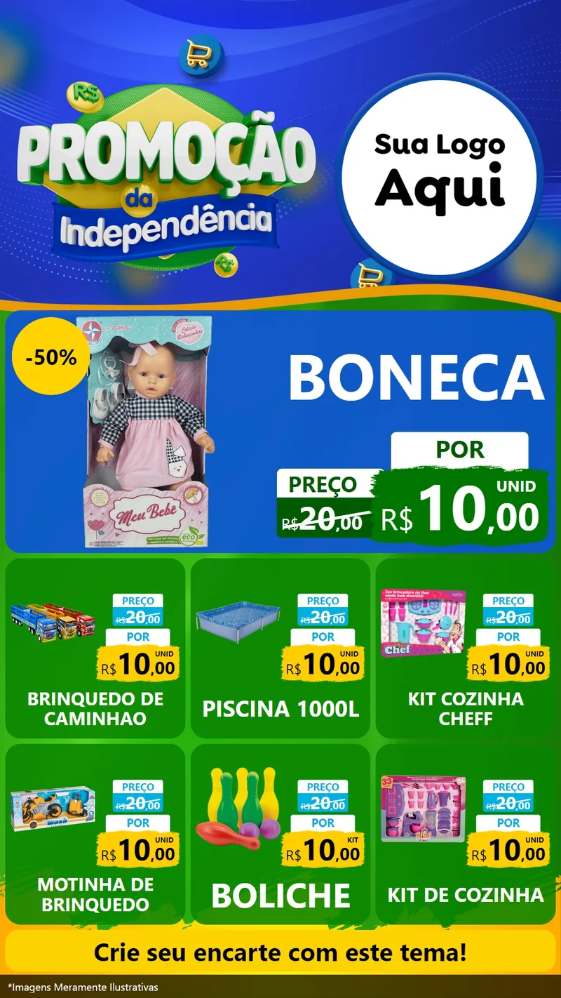 Modelo de Rede Social para Stories com o tema Promoção da Independência para Brinquedos