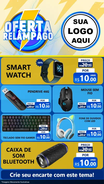 Modelo de TV para TV Vertical com o tema Oferta Relâmpago para Informática