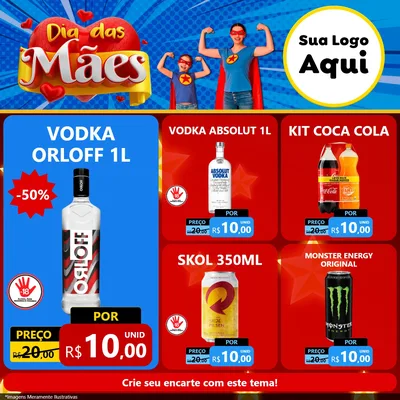 Modelo de Rede Social para Feed Facebook com o tema Dia das Mães para Distribuidora de bebidas