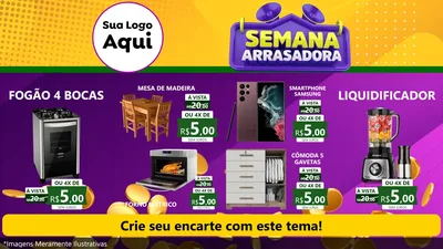 Modelo de TV para TV Horizontal com o tema Semana Arrasadora para Móveis e Eletro