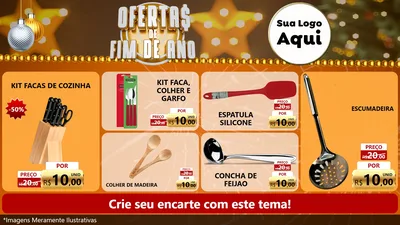 Modelo de TV para TV Horizontal com o tema Ofertas de Fim de Ano para Utilidades Domésticas