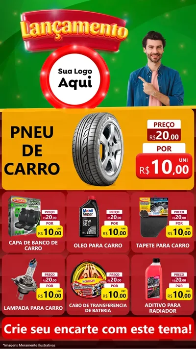 Modelo de Rede Social para Stories com o tema Lançamento para Auto peças