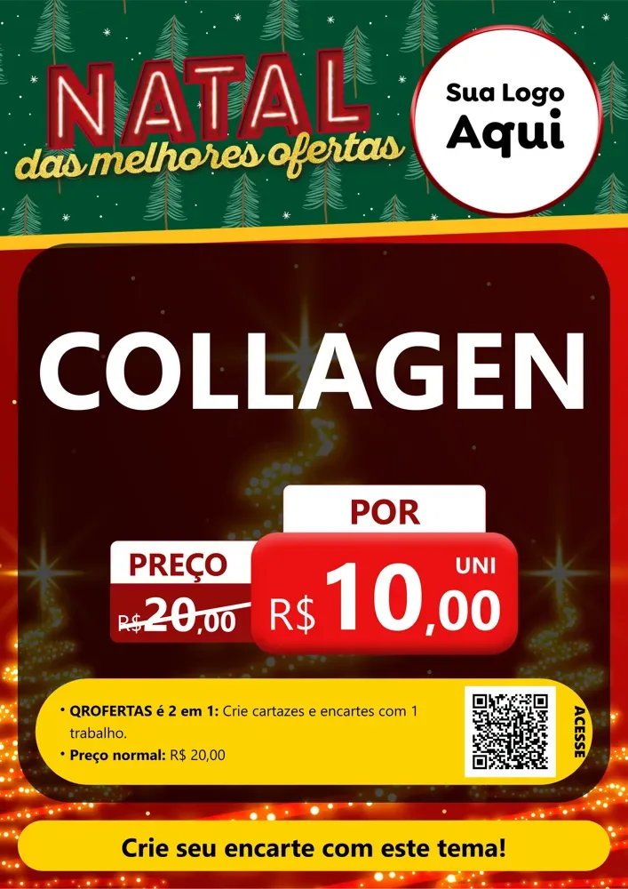 Modelo de Cartaz para Cartaz A4 Vertical com o tema Natal das Melhores Ofertas para Suplementos alimentares