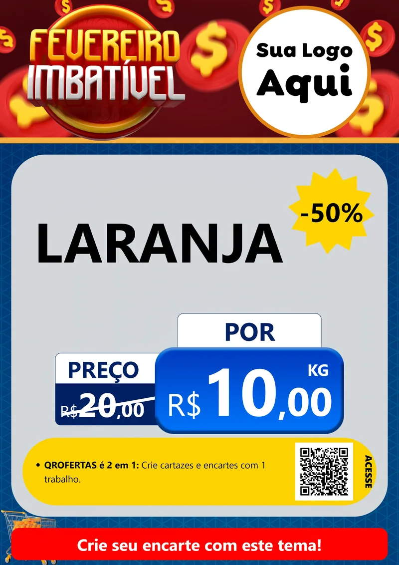 Modelo de Cartaz para Cartaz A4 Vertical com o tema Fevereiro Imbatível para Hortifrúti