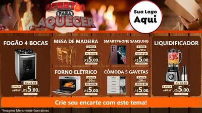 Modelo de TV para TV Horizontal com o tema Ofertas Para Aquecer para Móveis e Eletro