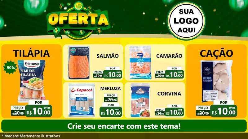 Modelo de TV para TV Horizontal com o tema Oferta para Peixaria