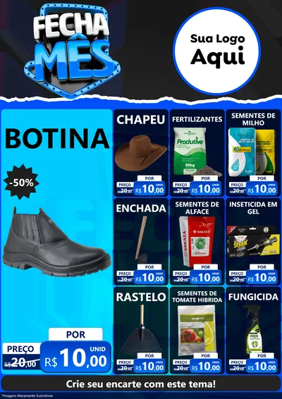 Modelo de Encarte para Encarte A4 Vertical com o tema Fecha Mês para Agropecuária