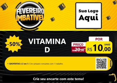 Modelo de Cartaz para Cartaz A4 Horizontal com o tema Fevereiro Imbatível para Farmácia