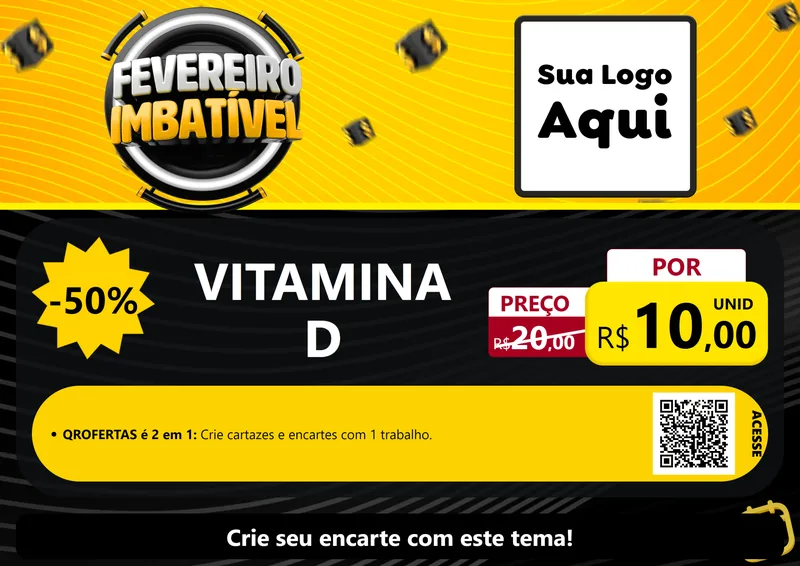 Modelo de Cartaz para Cartaz A4 Horizontal com o tema Fevereiro Imbatível para Farmácia