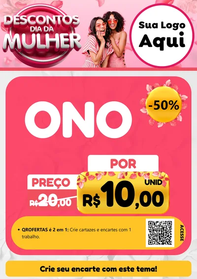 Modelo de Cartaz para Cartaz A4 Vertical com o tema Descontos Dia da Mulher para Óticas