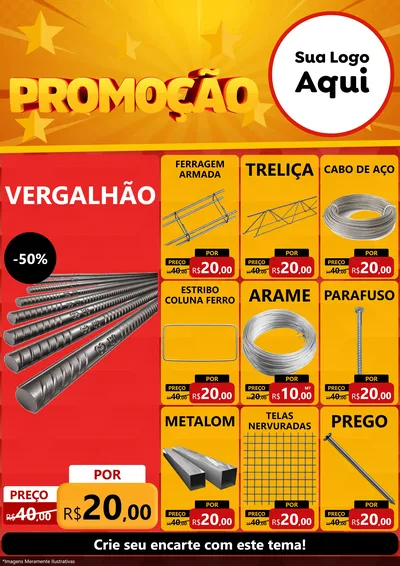 Modelo de Encarte para Encarte A4 Vertical com o tema Promoção para Ferragens