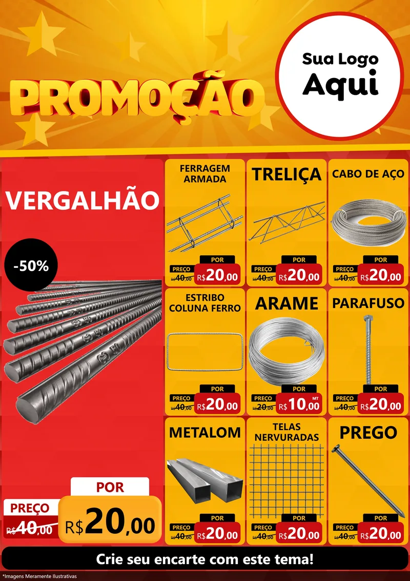 Modelo de Encarte para Encarte A4 Vertical com o tema Promoção para Ferragens