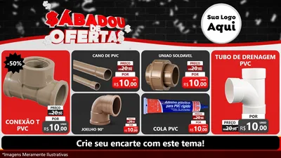 Modelo de TV para TV Horizontal com o tema Sabadou de Ofertas para Tubos e conexões