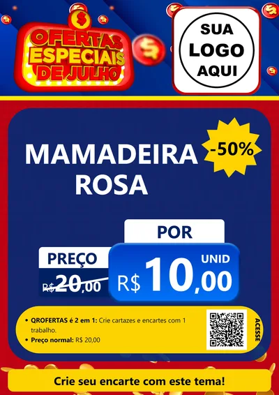 Modelo de Cartaz para Cartaz A4 Vertical com o tema Ofertas Especiais de Julho para Bebês